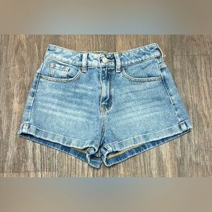 PacSun Mom Denim Shorts Size 25 High Rise Cuffed Jean Shorts